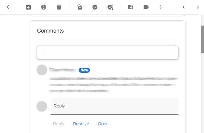Google docs email comment example bad